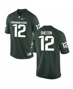 Men's R.J. Shelton Michigan State Spartans #12 Nike NCAA Green Authentic College Stitched Football Jersey FH50Z37HE